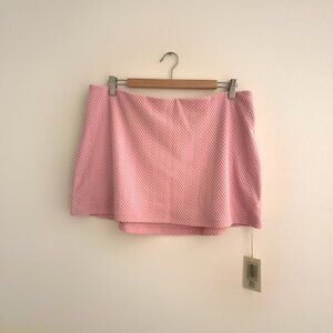 KITH Pink Chevron Vera Tow Mini Skirt Bubble – Textured Knit, Size XL (NWT)